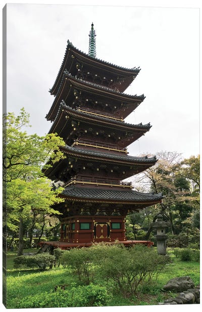 Five-Storied Pagoda At Ueno Park, Tokyo, Japan Canvas Art Print - Tokyo Art