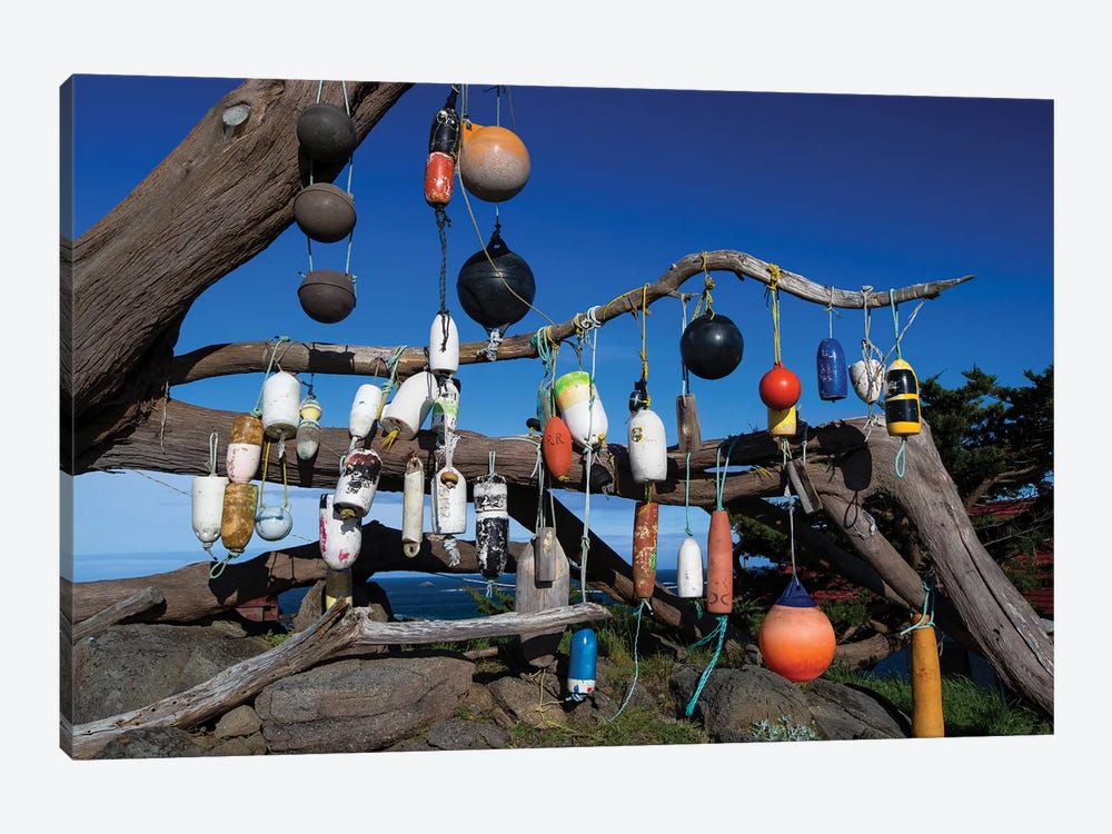 Floats Hanging On A Tree, Battery Point Lighthouse, Crescent City, California, USA by Panoramic Images 1-piece Canvas Artwork