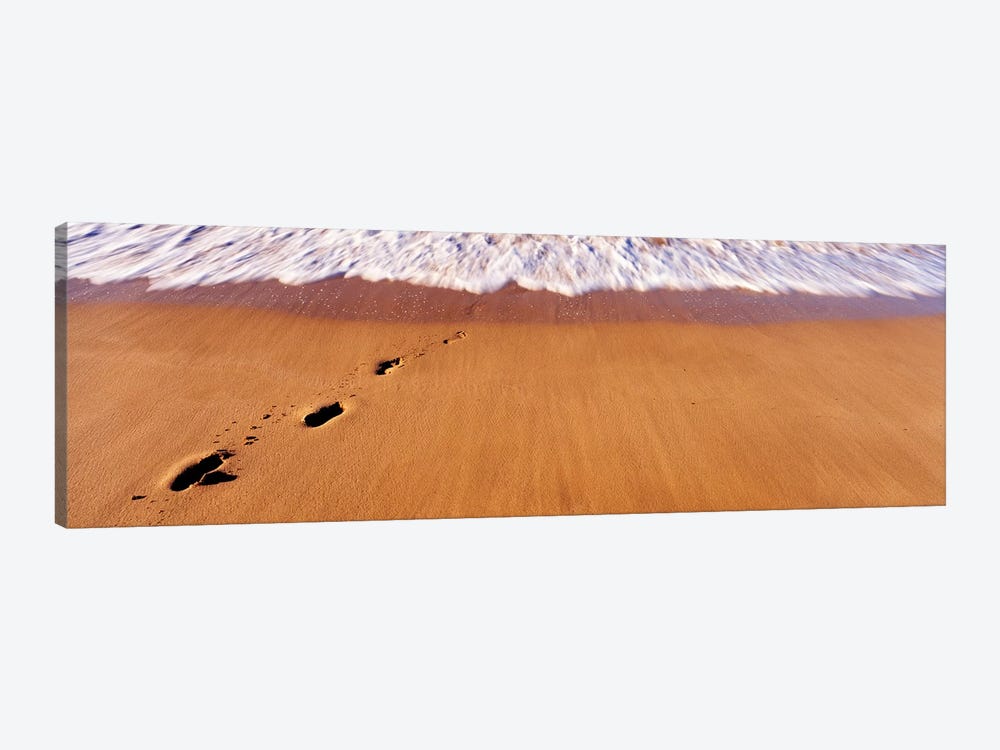 Footprints In Sand On The Beach, Hawaii, USA by Panoramic Images 1-piece Canvas Wall Art