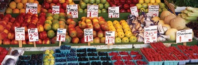Fruits At A Market Stall, Pike Place Market, Seattle, King County, Washington State, USA by Panoramic Images multi panel art