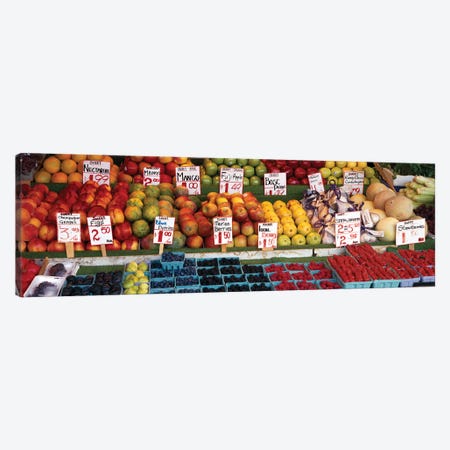 Fruits At A Market Stall, Pike Place Market, Seattle, King County, Washington State, USA Canvas Print #PIM14665} by Panoramic Images Canvas Art