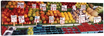 Fruits At A Market Stall, Pike Place Market, Seattle, King County, Washington State, USA Canvas Art Print - Food & Drink Still Life