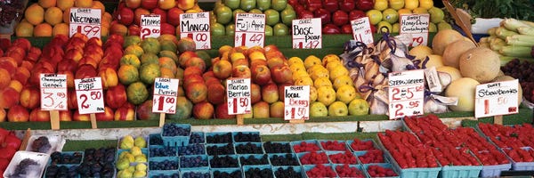 Seattle: Fruits At A Market Stall, Pike Place Market, Seattle, King County, Washington State, USA by Panoramic Images