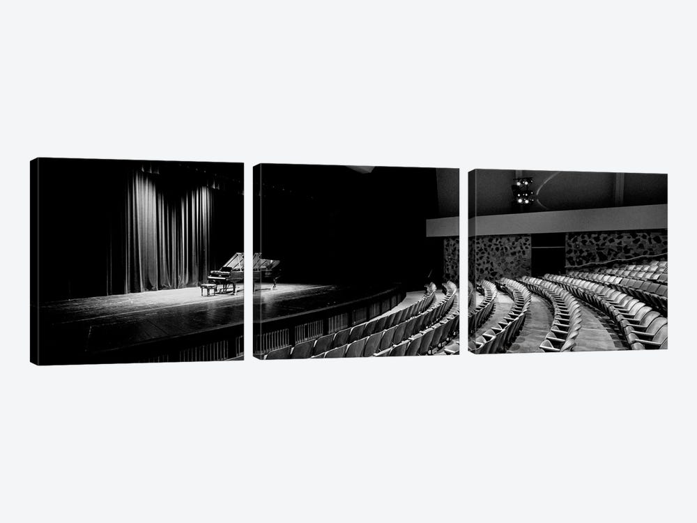 Grand Piano On A Concert Hall Stage, University Of Hawaii, Hilo, Hawaii, USA I by Panoramic Images 3-piece Canvas Print