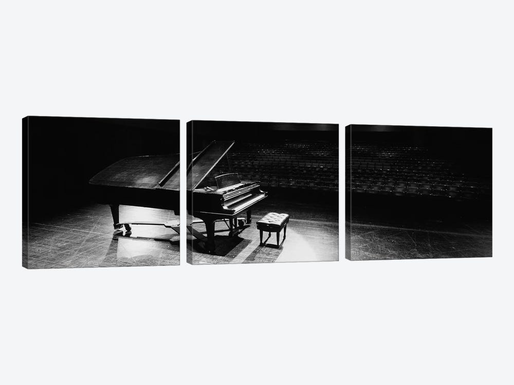 Grand Piano On A Concert Hall Stage, University Of Hawaii, Hilo, Hawaii, USA III by Panoramic Images 3-piece Art Print