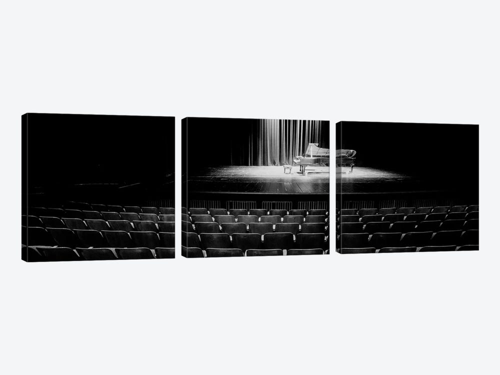 Grand Piano On A Concert Hall Stage, University Of Hawaii, Hilo, Hawaii, USA IV by Panoramic Images 3-piece Canvas Art