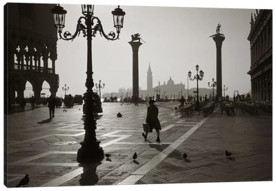 Venice Italy Canvas Art Print - Black & White Art