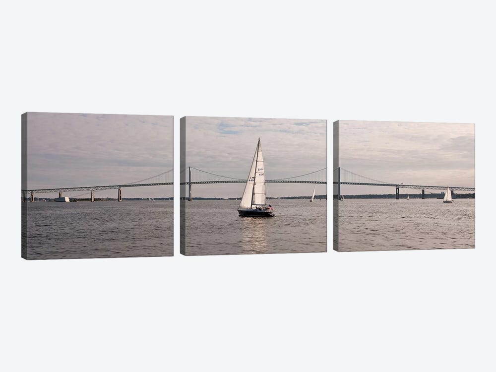 Gryphon Swan 44 Yacht Sailing In Regatta, Newport, Rhode Island, USA by Panoramic Images 3-piece Art Print