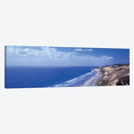 High Angle View Of A Coastline, Torrey Pines State Reserve, La Jolla, San Diego, California, USA Canvas Print #PIM14686} by Panoramic Images Canvas Wall Art