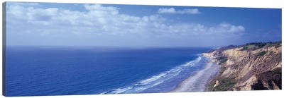 High Angle View Of A Coastline, Torrey Pines State Reserve, La Jolla, San Diego, California, USA Canvas Art Print - San Diego Art