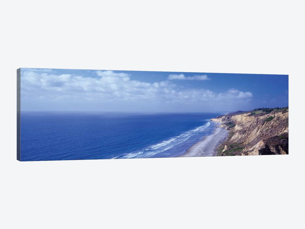 High Angle View Of A Coastline, Torrey Pines State Reserve, La Jolla, San Diego, California, USA by Panoramic Images 1-piece Canvas Artwork