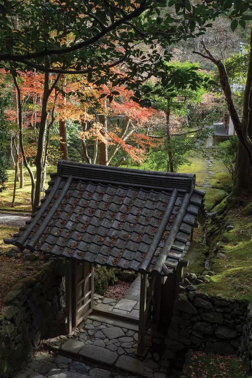 High Angle View Of Entrance Gate At Saihoji Temple, Kyoti Prefecture, Japan