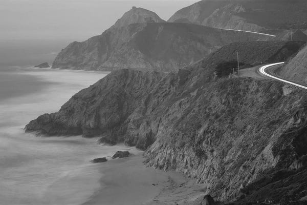 Highway 1 Pacific Coast At Dusk, California, USA