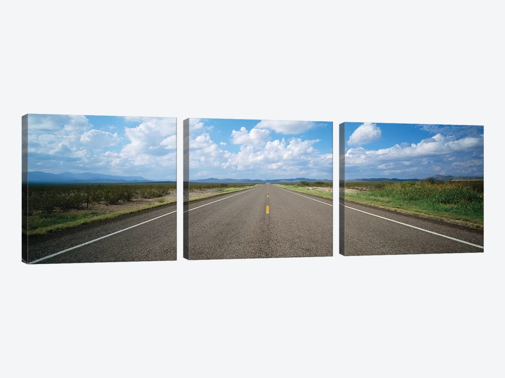 Highway Passing Through A Landscape, Texas, USA by Panoramic Images 3-piece Canvas Art Print