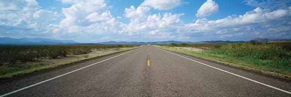 Highway Passing Through A Landscape, Texas, USA