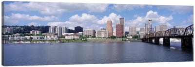 USAOregon, Portland, Willamette River Canvas Art Print - Panoramic Cityscapes