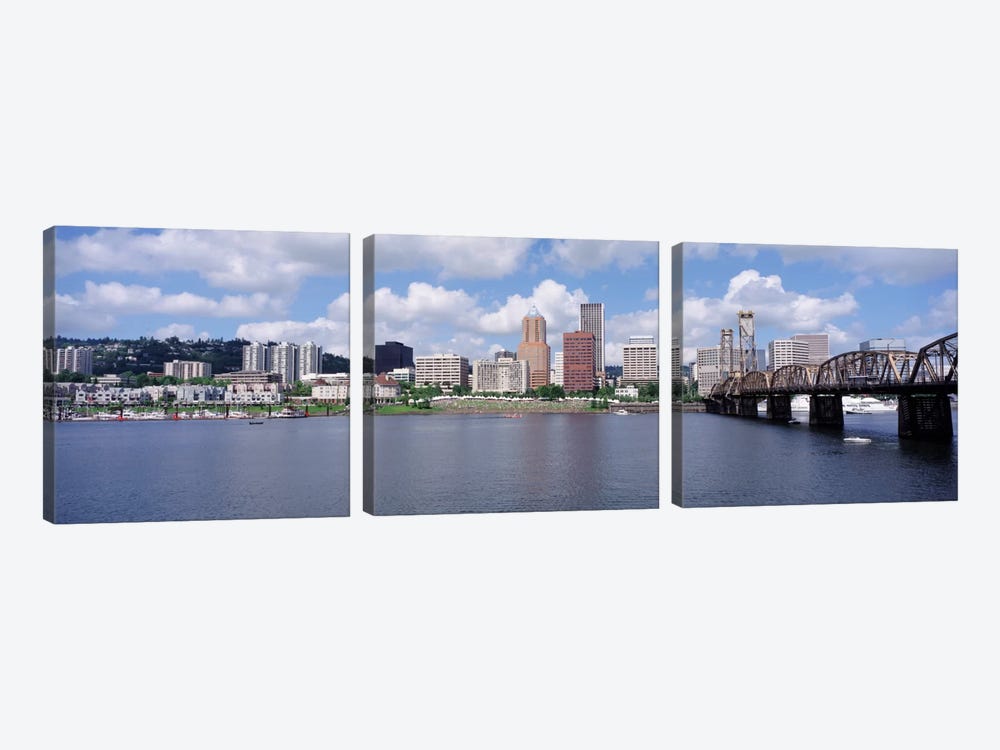 USAOregon, Portland, Willamette River by Panoramic Images 3-piece Canvas Print