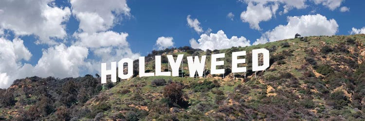 Hollywood Sign Changed To Hollyweed, Los Angeles, California, USA