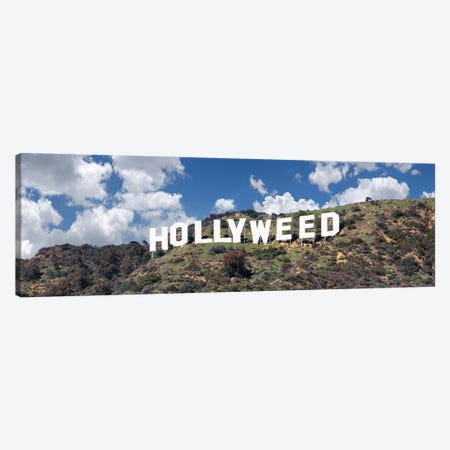 Hollywood Sign Changed To Hollyweed, Los Angeles, California, USA Canvas Print #PIM14691} by Panoramic Images Canvas Art
