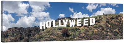 Hollywood Sign Changed To Hollyweed, Los Angeles, California, USA Canvas Art Print - Marijuana Art