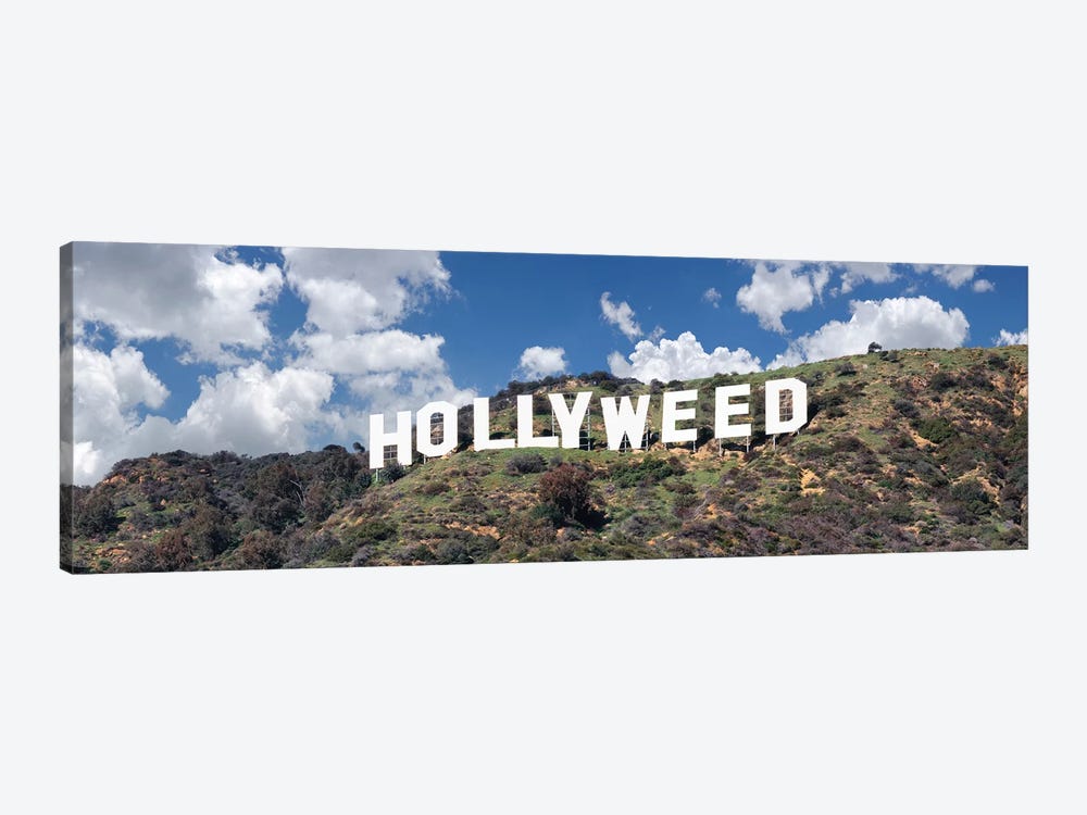 Hollywood Sign Changed To Hollyweed, Los Angeles, California, USA 1-piece Canvas Art
