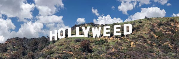 Hollywood Sign: Hollywood Sign Changed To Hollyweed, Los Angeles, California, USA by Panoramic Images