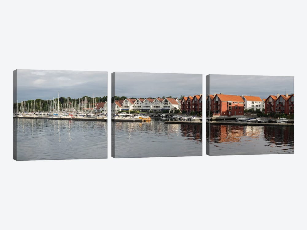 Houses At The Waterfront, Grasholmen, Stavanger, Rogaland County, Norway by Panoramic Images 3-piece Canvas Print