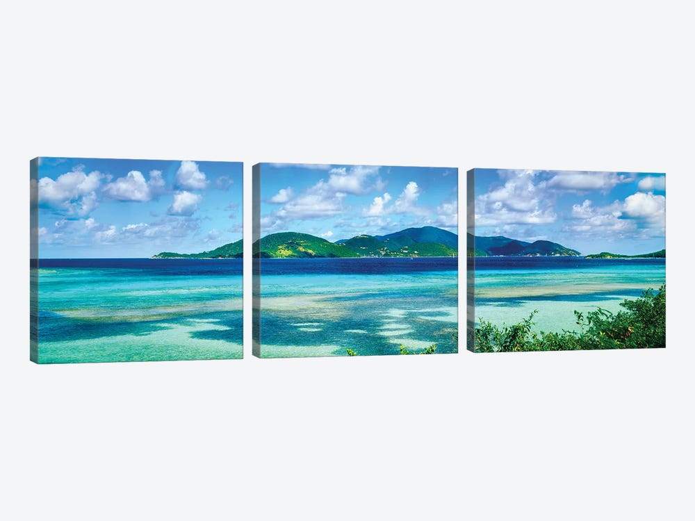 Islands In The Sea, Leinster Bay, U.S. Virgin Islands by Panoramic Images 3-piece Canvas Artwork