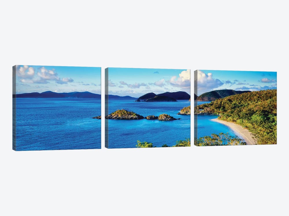 Islands In The Sea, Trunk Bay, Saint John, U.S. Virgin Islands by Panoramic Images 3-piece Canvas Print