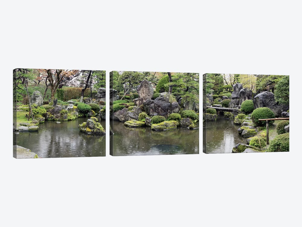 Koi Fish In A Pond At Hirosaki Park, Hirosaki, Aomori Prefecture, Japan by Panoramic Images 3-piece Canvas Print