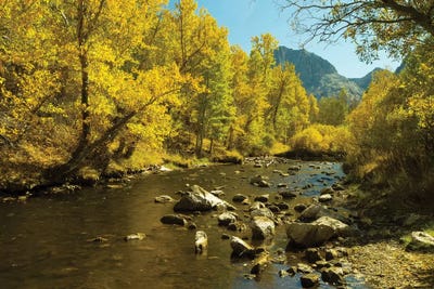 Lake With Mountain Range In The Background, Loop Falls, June Lake, California, USA by Panoramic Images canvas print