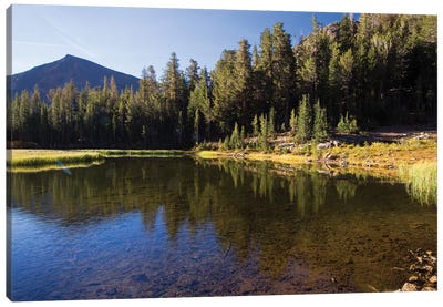 Lake With Mountain Range In The Background, Virginia Lakes, Bishop Creek Canyon, California, USA Canvas Art Print