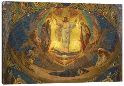 Low Angle View Of Mosaic On Ceiling, Church Of The Savior On Blood, St. Petersburg, Russia Canvas Art Print - Saint Petersburg Art