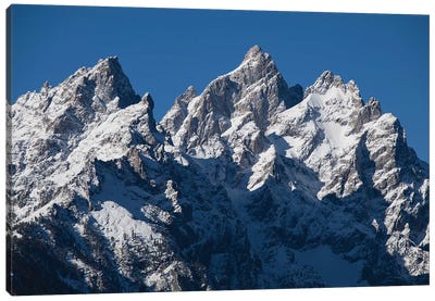 Low Angle View Of Snowcapped Mountain Range, Teton Range, Grand Teton National Park, Wyoming, USA I Canvas Art Print - Rocky Mountain Art Collection - Canvas Prints & Wall Art