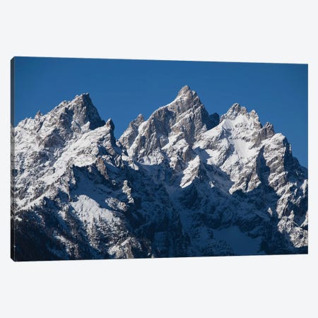 Low Angle View Of Snowcapped Mountain Range, Teton Range, Grand Teton National Park, Wyoming, USA I Canvas Print #PIM14731} by Panoramic Images Art Print