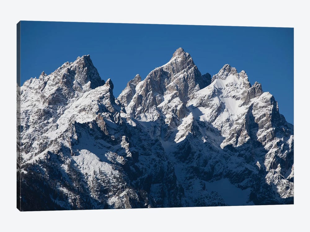 Low Angle View Of Snowcapped Mountain Range, Teton Range, Grand Teton National Park, Wyoming, USA I 1-piece Canvas Print