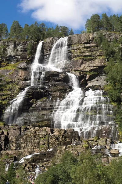 Low Angle View Of Tvindefossen Waterfall, Voss, Hordaland County, Norway by Panoramic Images canvas print