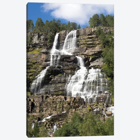 Low Angle View Of Tvindefossen Waterfall, Voss, Hordaland County, Norway Canvas Print #PIM14734} by Panoramic Images Canvas Wall Art