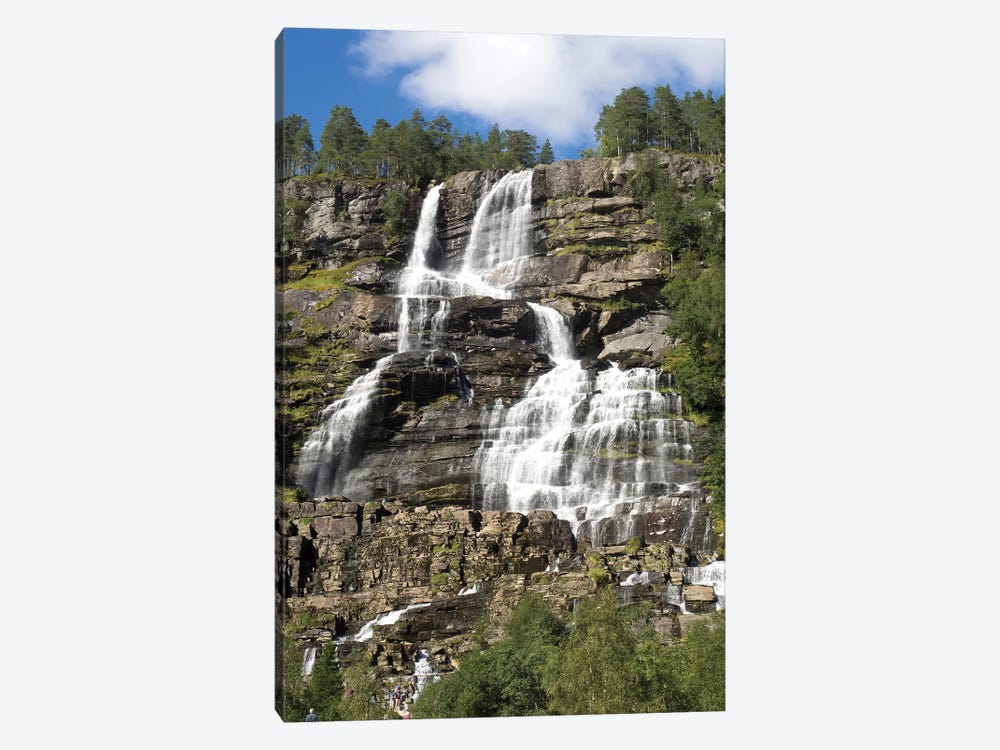 Low Angle View Of Tvindefossen Waterfall, Voss, Hordaland County, Norway by Panoramic Images 1-piece Canvas Artwork