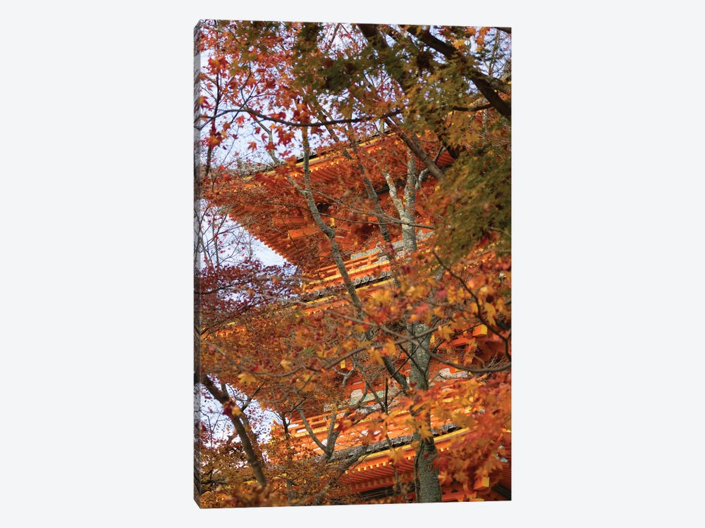 Main Pagoda At Kiyomizu-Dera Temple Seen Through Fall Foliage, Kyoti Prefecture, Japan by Panoramic Images 1-piece Canvas Art Print