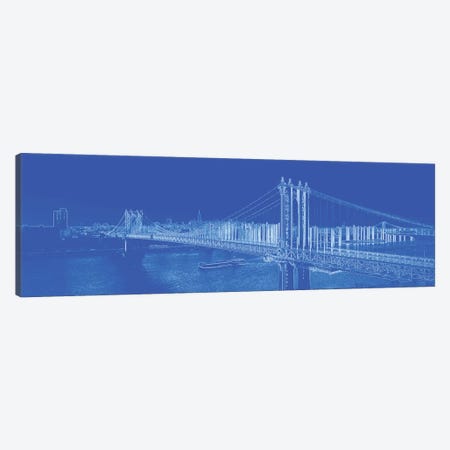 Manhattan Bridge Over The East River, NYC, USA Canvas Print #PIM14738} by Panoramic Images Canvas Print