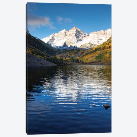 Maroon Lake, Maroon Bells, Maroon Creek Valley, Aspen, Pitkin County, Colorado, USA I Canvas Print #PIM14739} by Panoramic Images Art Print