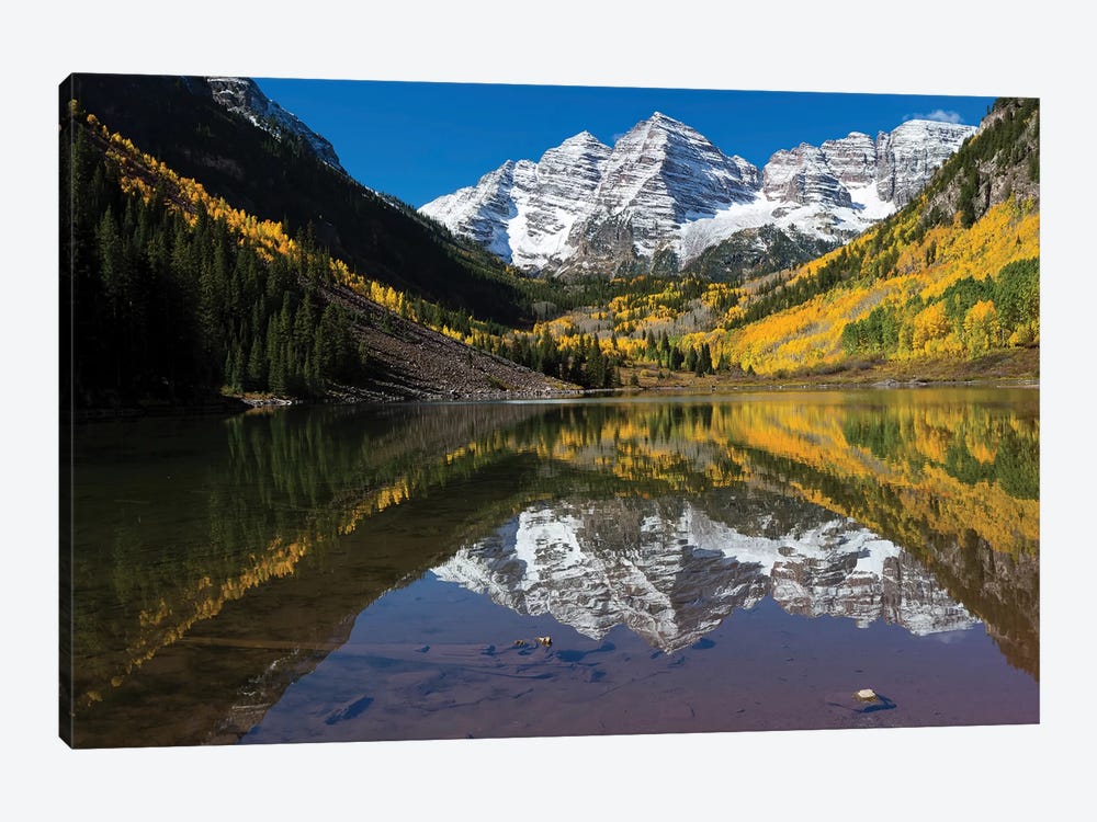 Maroon Lake, Maroon Bells, Maroon Creek Valley, Aspen, Pitkin County, Colorado, USA II by Panoramic Images 1-piece Art Print