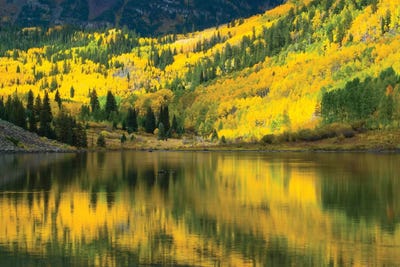 Maroon Lake III, Maroon Bells, Maroon Creek Valley, Aspen, Pitkin County, Colorado, USA by Panoramic Images art print