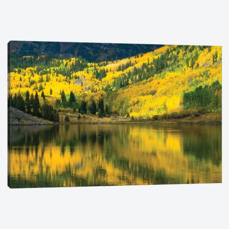 Maroon Lake, Maroon Bells, Maroon Creek Valley, Aspen, Pitkin County, Colorado, USA III Canvas Print #PIM14741} by Panoramic Images Canvas Artwork