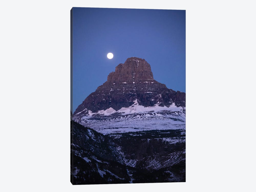 Moon Over Mountain Peak, Glacier National Park, Montana, USA by Panoramic Images 1-piece Art Print