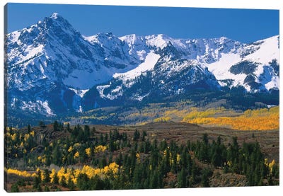 Mountains Covered In Snow, Sneffels Range, Colorado, USA Canvas Art Print - Mountains Scenic Photography