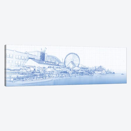 Navy Pier And Skyline At The Waterfront, Chicago, USA Canvas Print #PIM14752} by Panoramic Images Canvas Art Print
