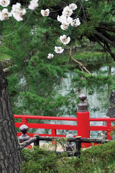 Partial View Of Takaoka-Bashi Bridge In A Park, Hirosaki Park, Hirosaki, Aomori Prefecture, Japan by Panoramic Images canvas print