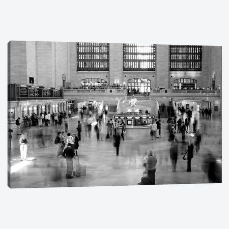Passengers At Grand Central Station, Manhattan, NYC, New York State, USA (Black And White) Canvas Print #PIM14786} by Panoramic Images Art Print